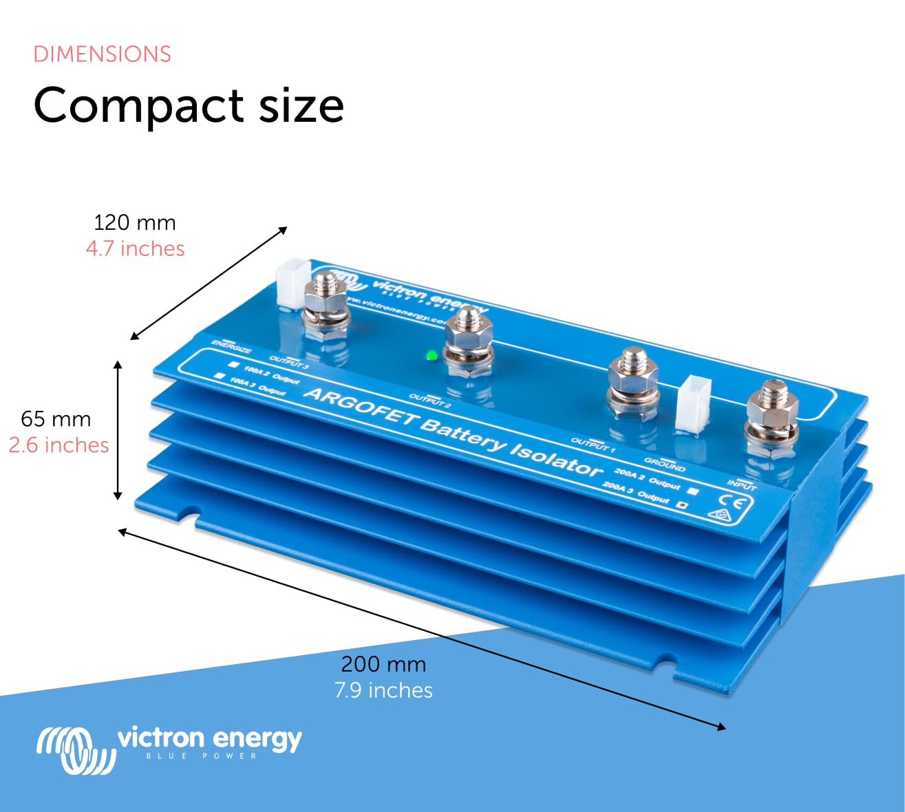 Victron Energy Argofet Battery Isolators 200-3AC (3 Batteries 200 amp) - Image 3